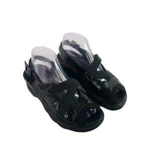 Thierry Rabotin Black Leather Slingback Shoes Womens Size 7